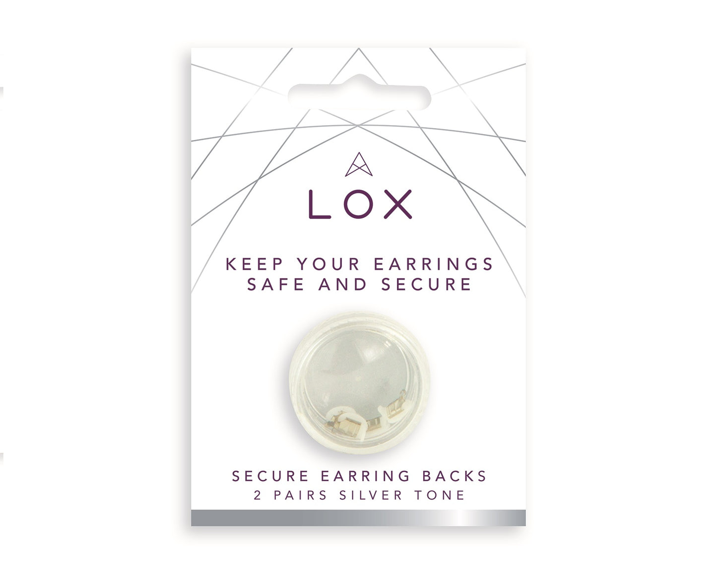 Lox Silver 2 Pair Pack Secure Earrings Backs