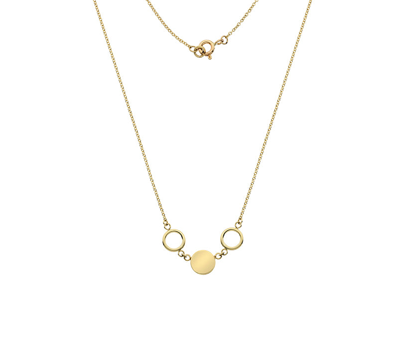 9ct Gold Circle & Disc Necklace GP652