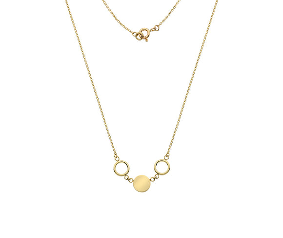 9ct Gold Circle & Disc Necklace