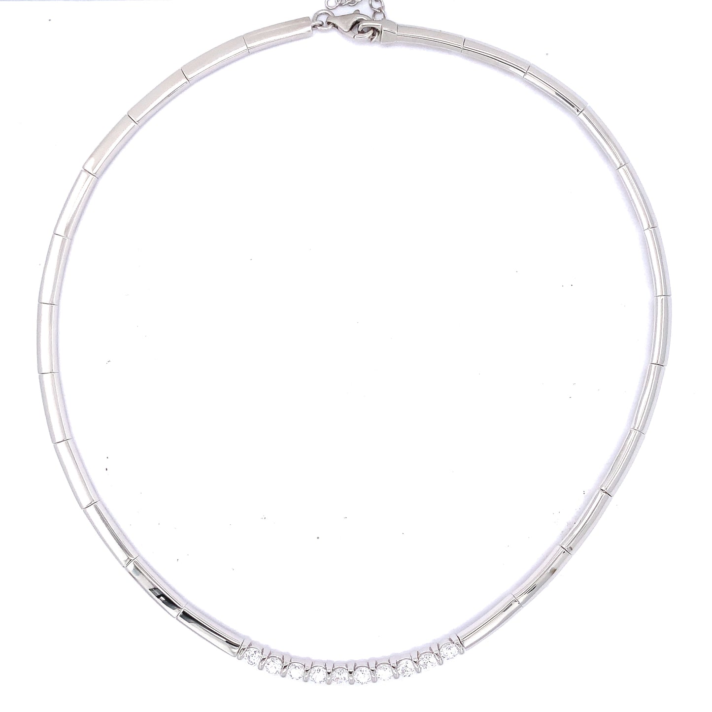 Sterling Silver CZ Collar Necklace GL1024