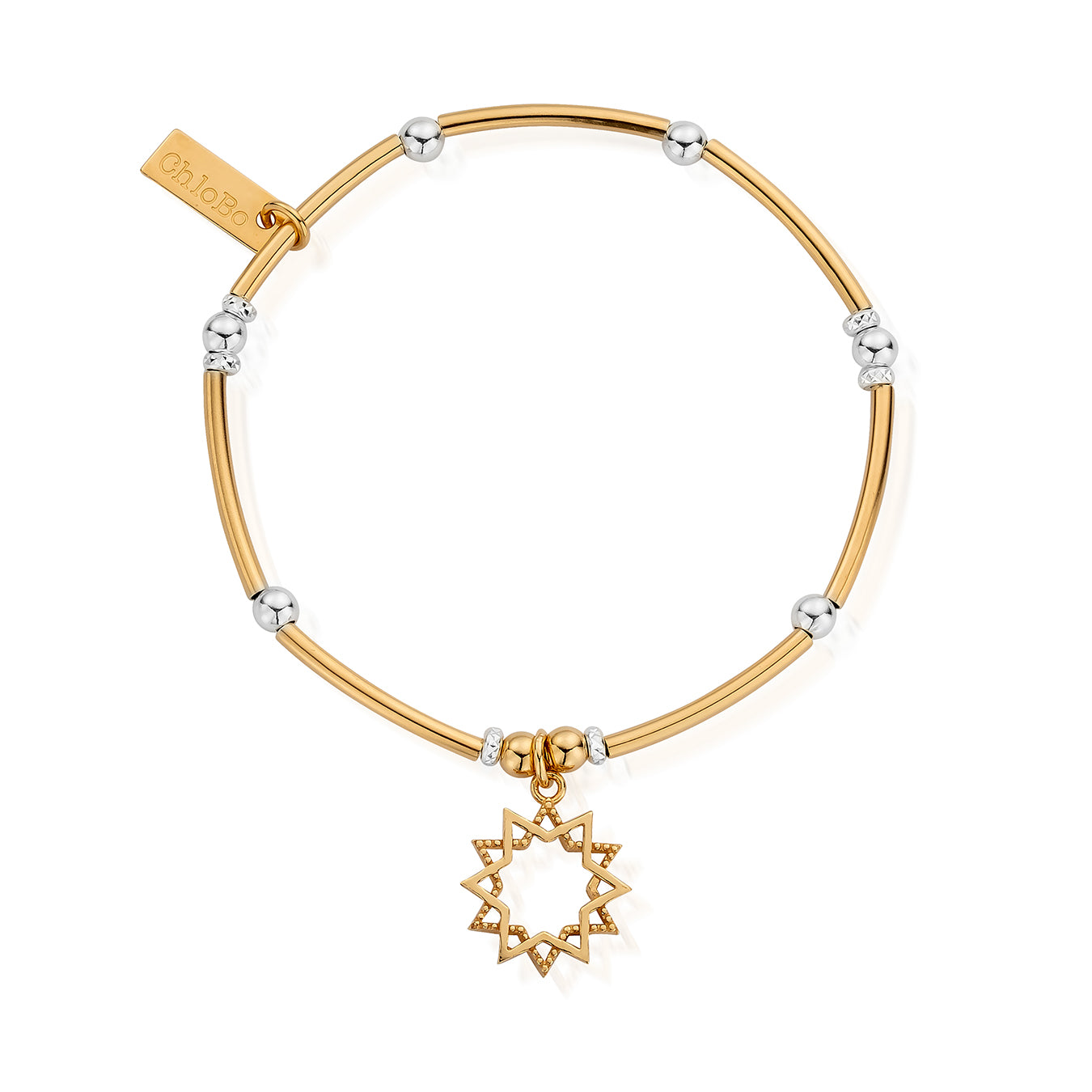 ChloBo Sterling Silver / Gold Tone Wishful Soul Star Bracelet