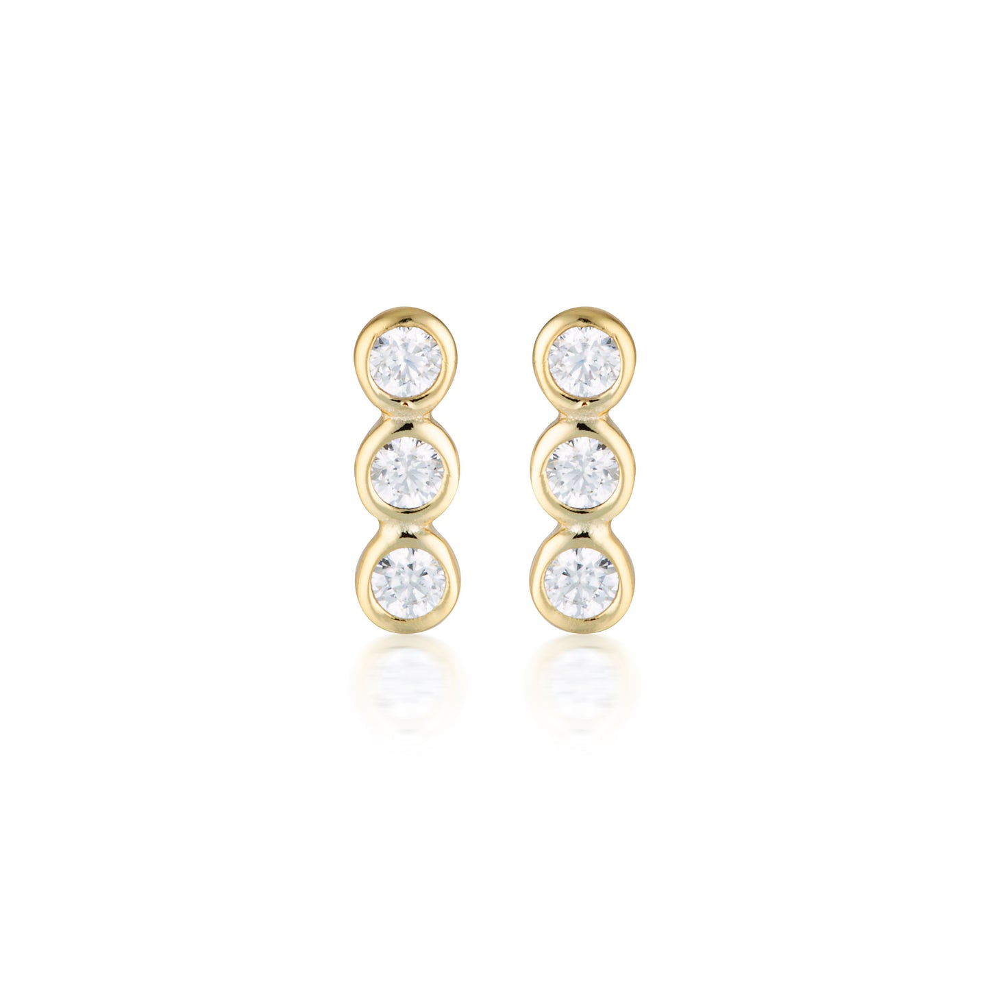 Georgini Trio Stud Earrings Gold IE930G