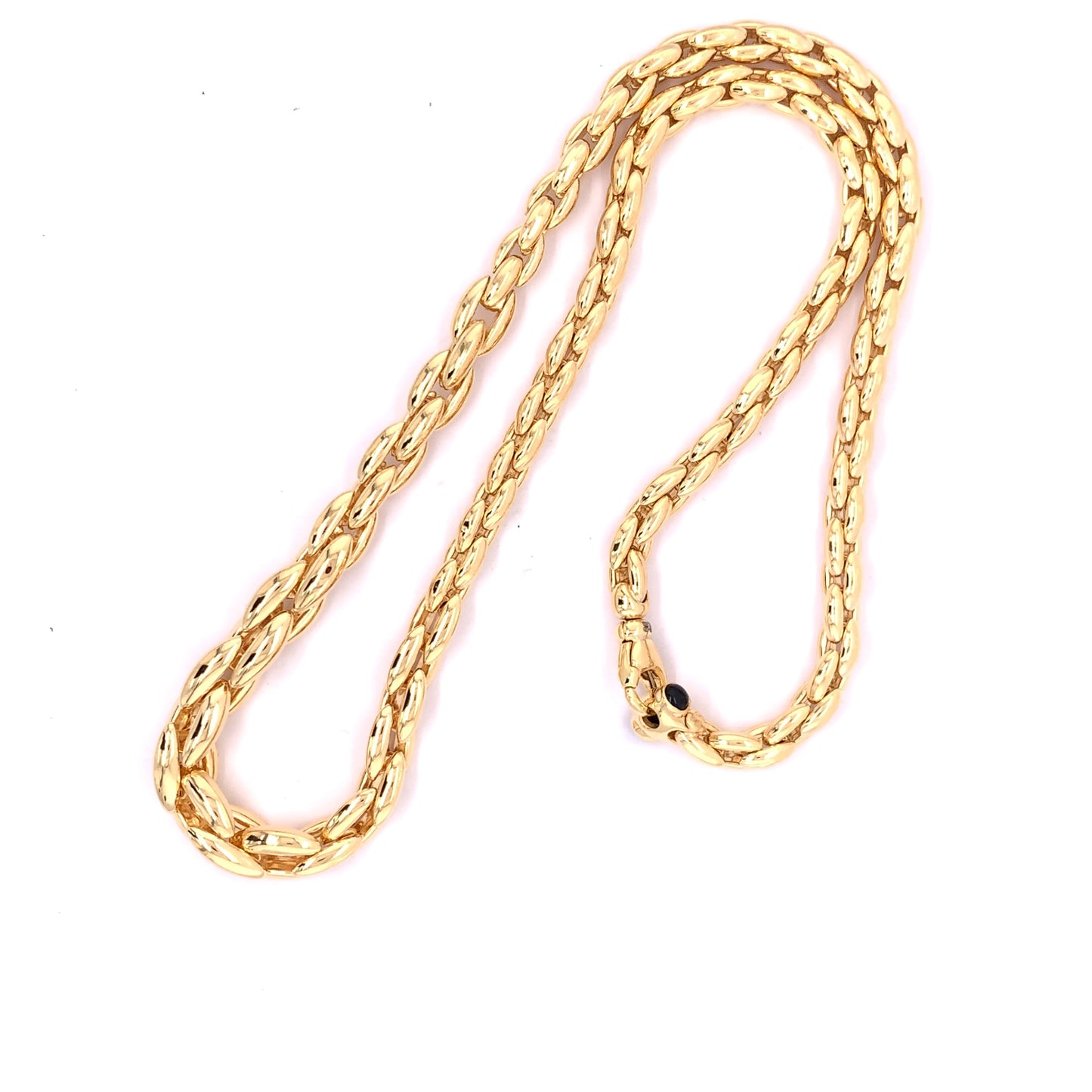 Sterling Silver 18ct Gold Graduated Italian Marquise Link Necklace JES32N/G