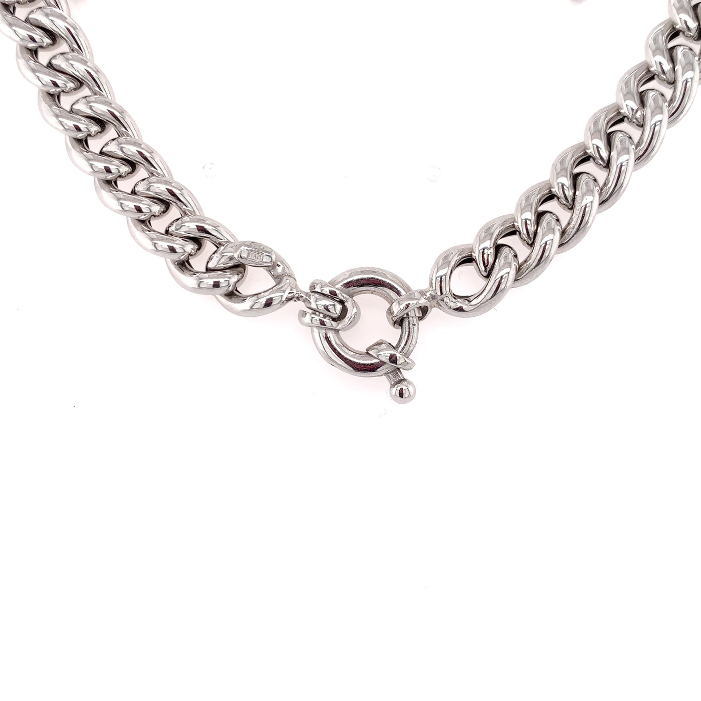 Sterling Silver Italian Curb Link Necklace JES87NS