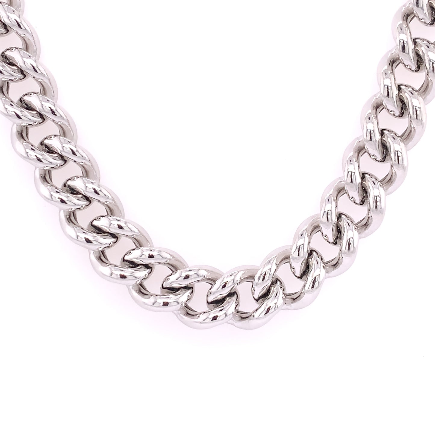 Sterling Silver Italian Curb Link Necklace JES87NS