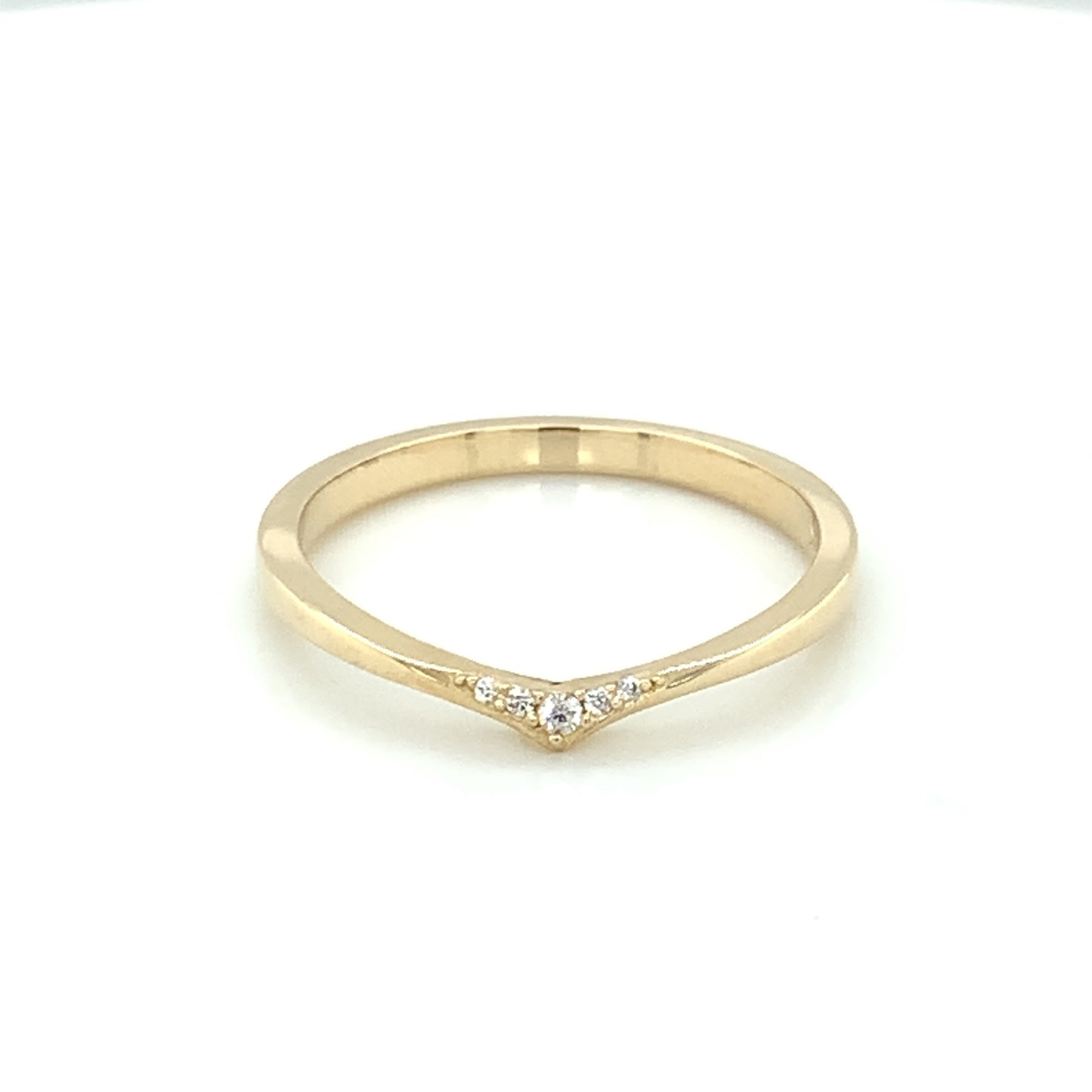 9ct Gold CZ Wishbone Ring GRA091