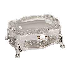Silver Plated Rectangular Trinket Box JTB102