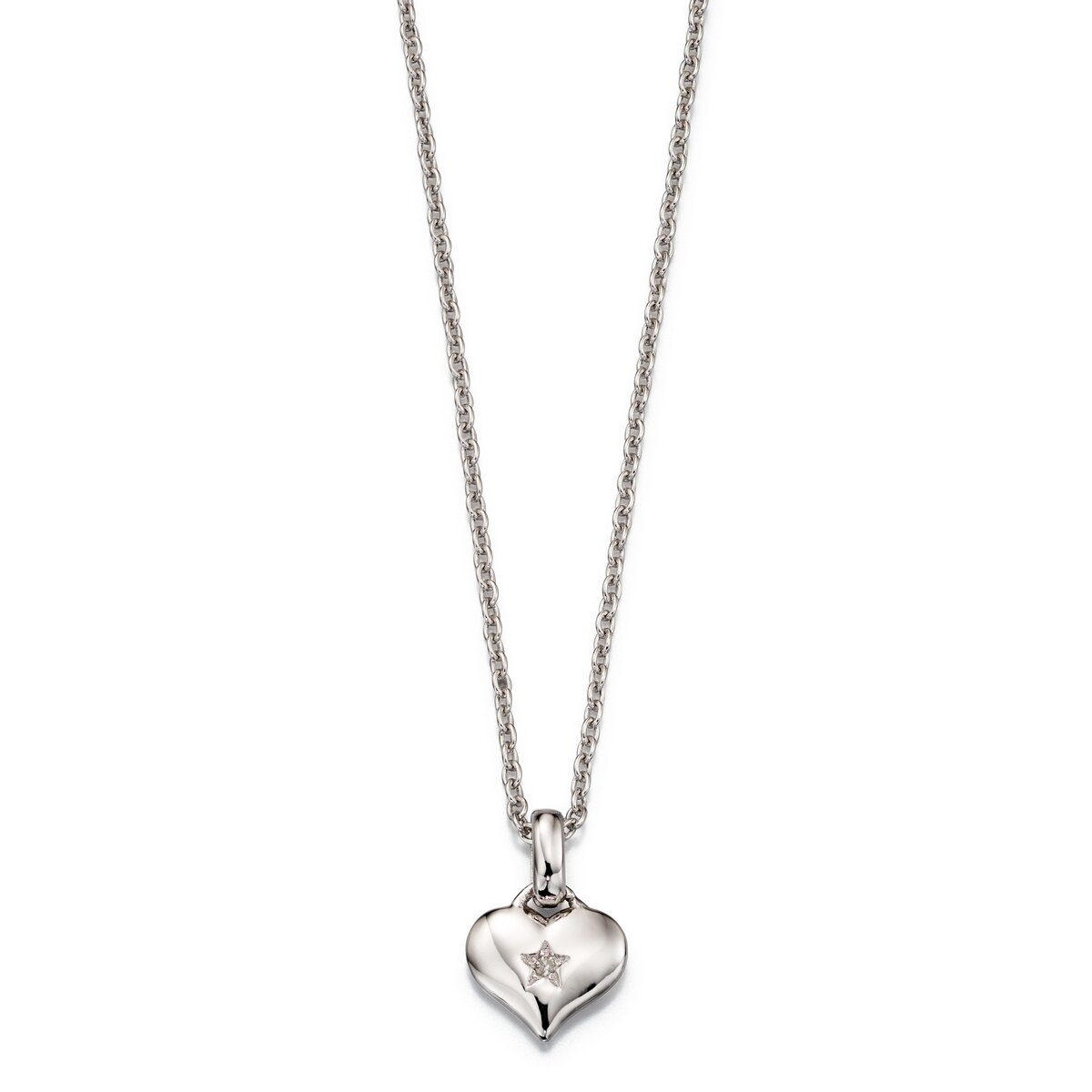 Little Star Silver Bella Diamond Heart Pendant LSN0010