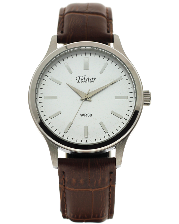 Telstar Men's SS Brown Strap Watch