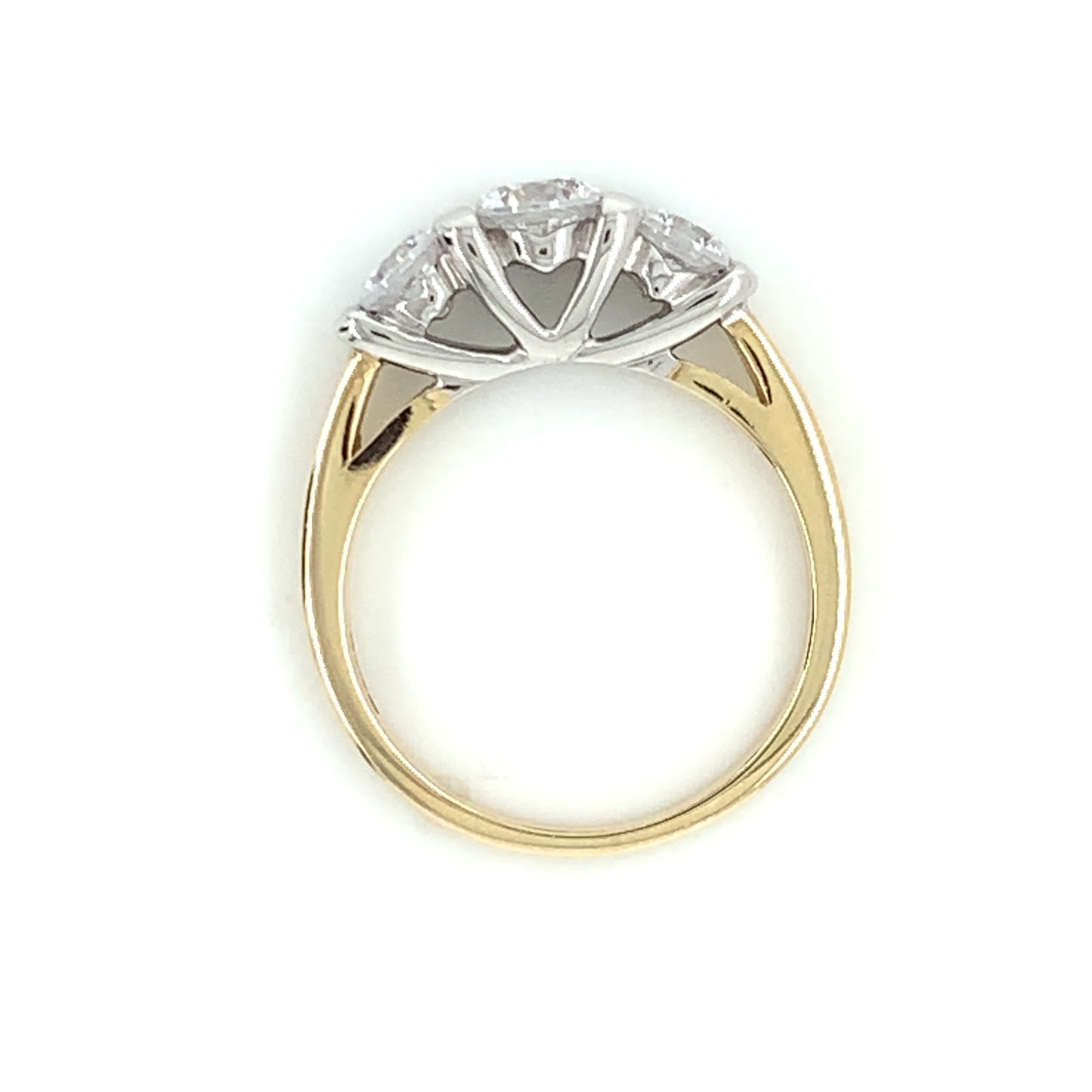 9ct Gold CZ Trilogy Ring GRZ204