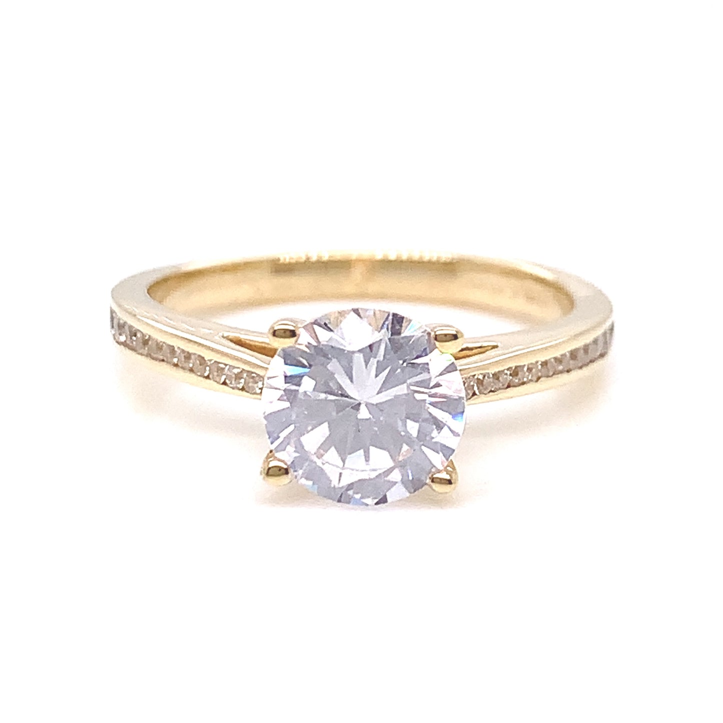 9ct Yellow Gold CZ Solitaire Ring GRZ294