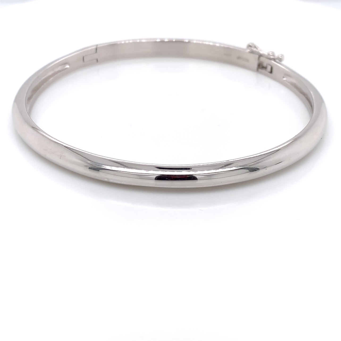 Silver 4.5mm D-Shape Solid Bangle MP22