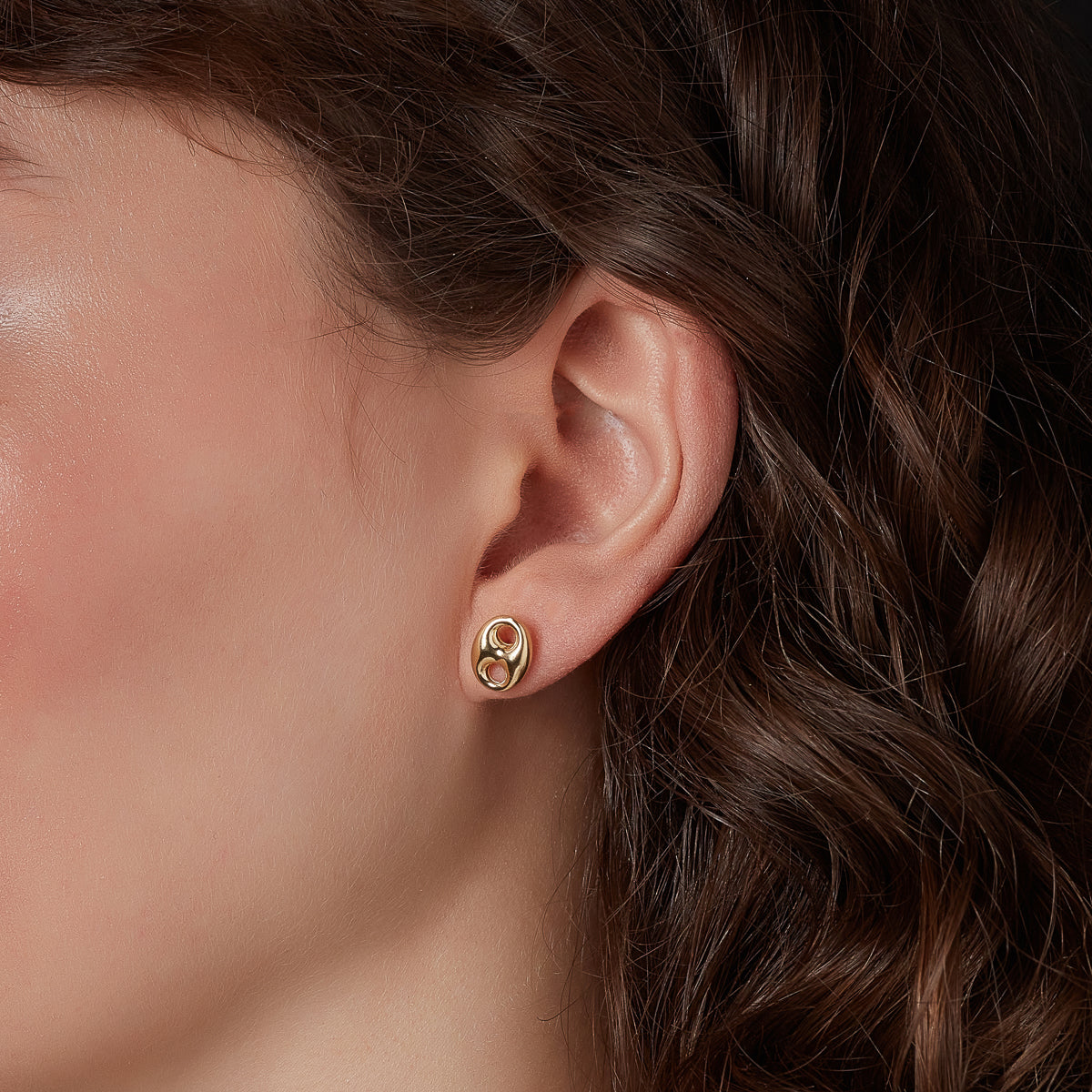 Sterling Silver 18ct Gold Stud Earrings N3529