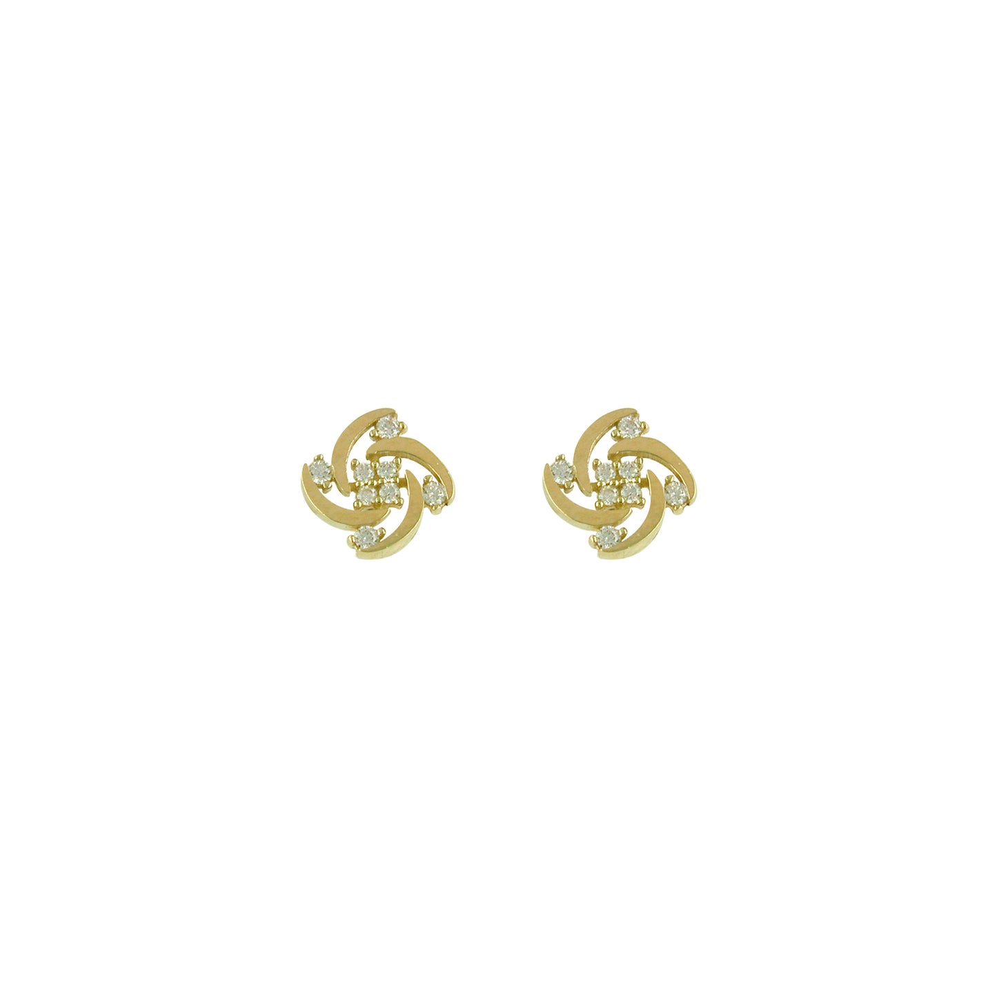 9ct Gold Celtic CZ Knot Earrings GEZ407