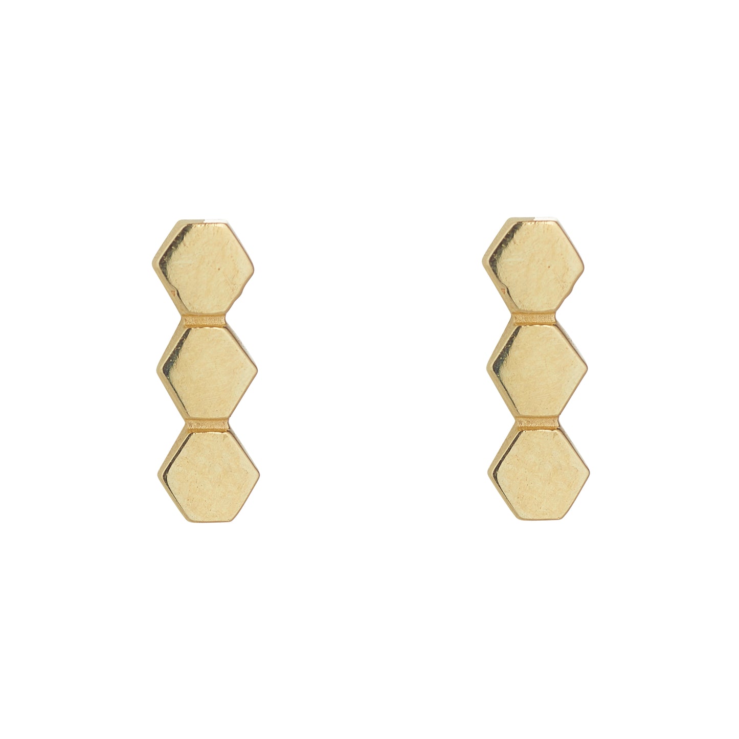 9ct Gold Honeycomb Stud Earrings GE434