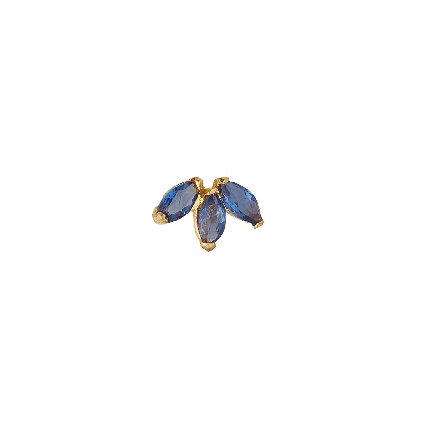 9ct Yellow Gold Sapphire Marquise Lotus Piercing NG3327