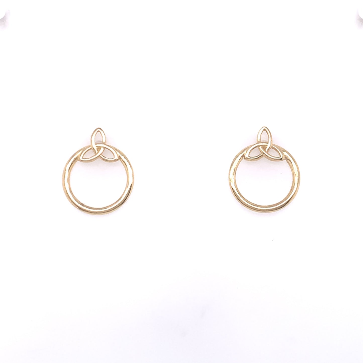 9ct Gold Trinity Knot Open Circle Stud Earrings GE689