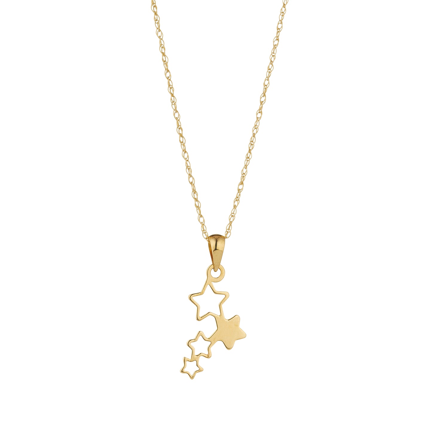 9ct Gold Open Stars Pendant GP461