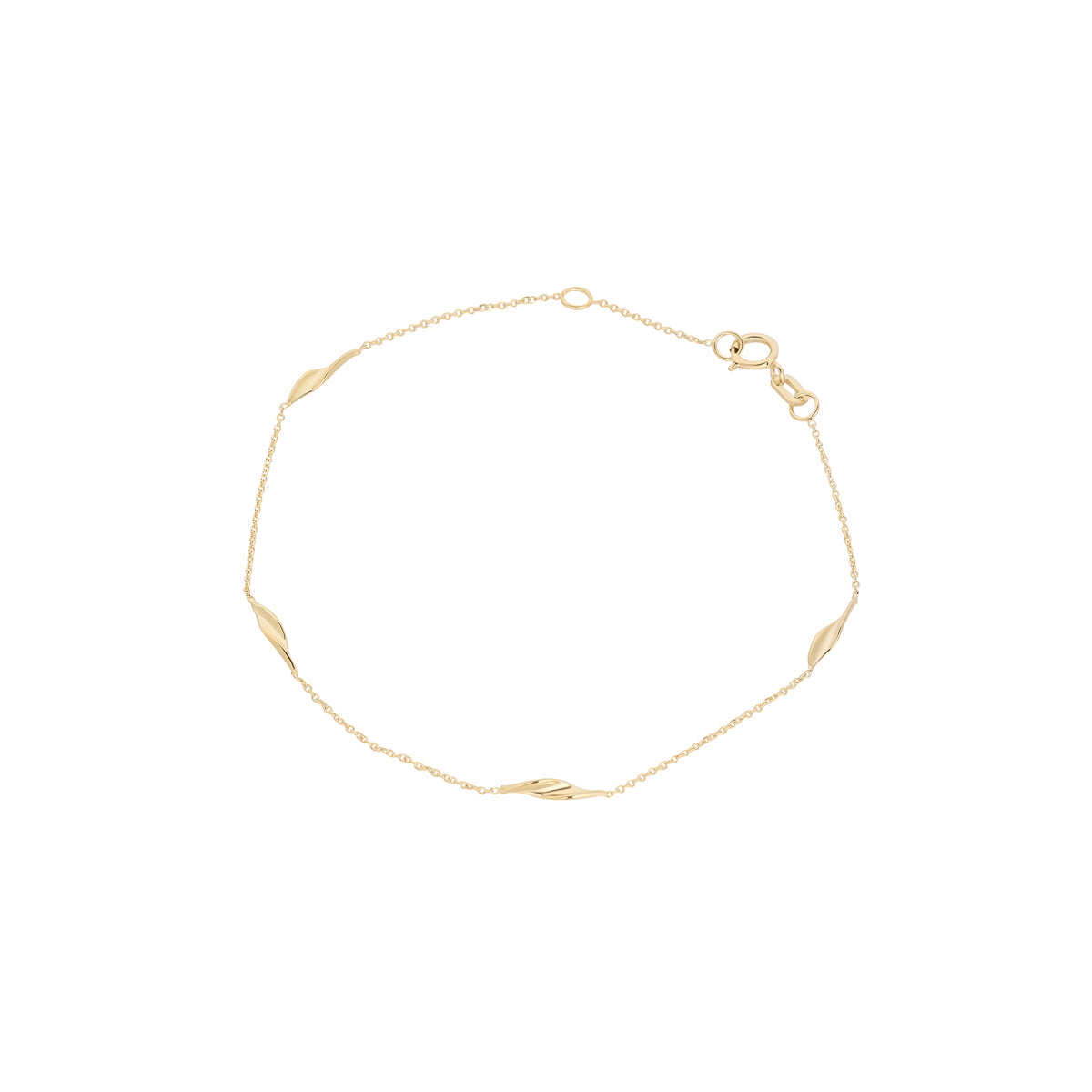 9ct Gold Chain & Delicate Twist Link Bracelet GB324