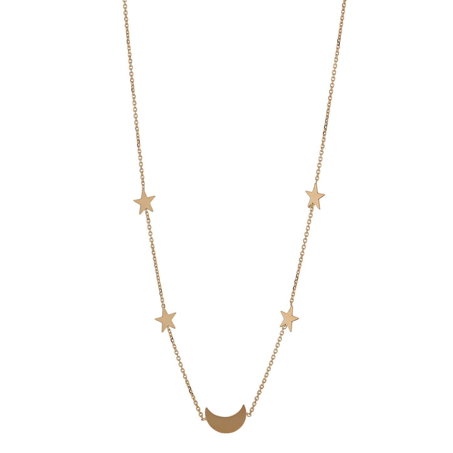 9ct Gold Moon & Stars Necklet