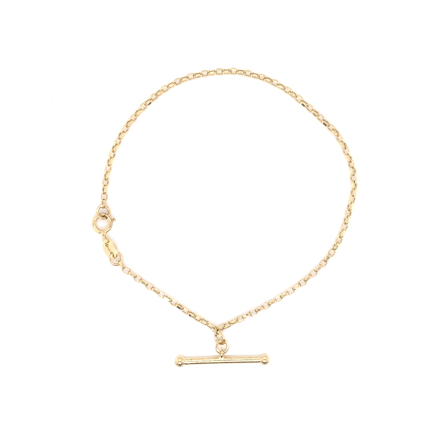 9ct Gold Fine Belcher T-Bar Bracelet GB486