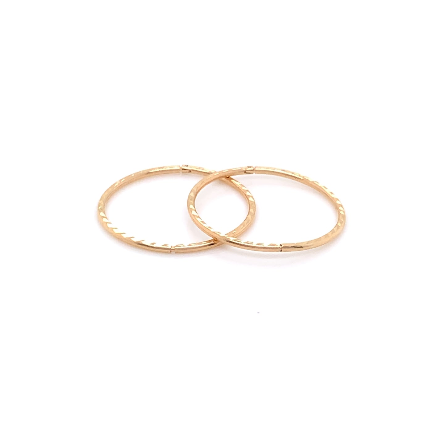 9ct Gold 18mm Hinged Patterned Sleeper Earrings GE1004