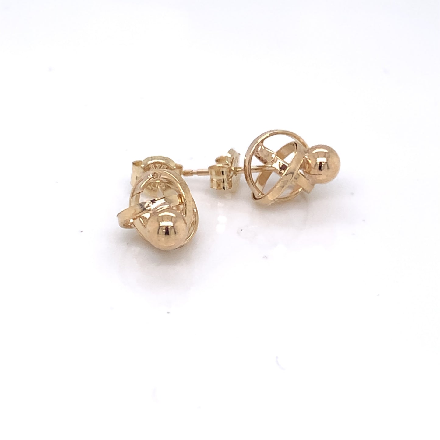 9ct Gold Knot & Ball Stud Earrings GE754
