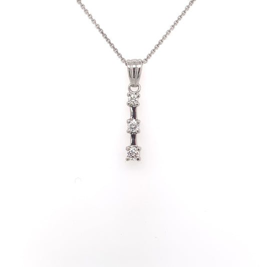 18ct White Gold Diamond Trilogy Pendant