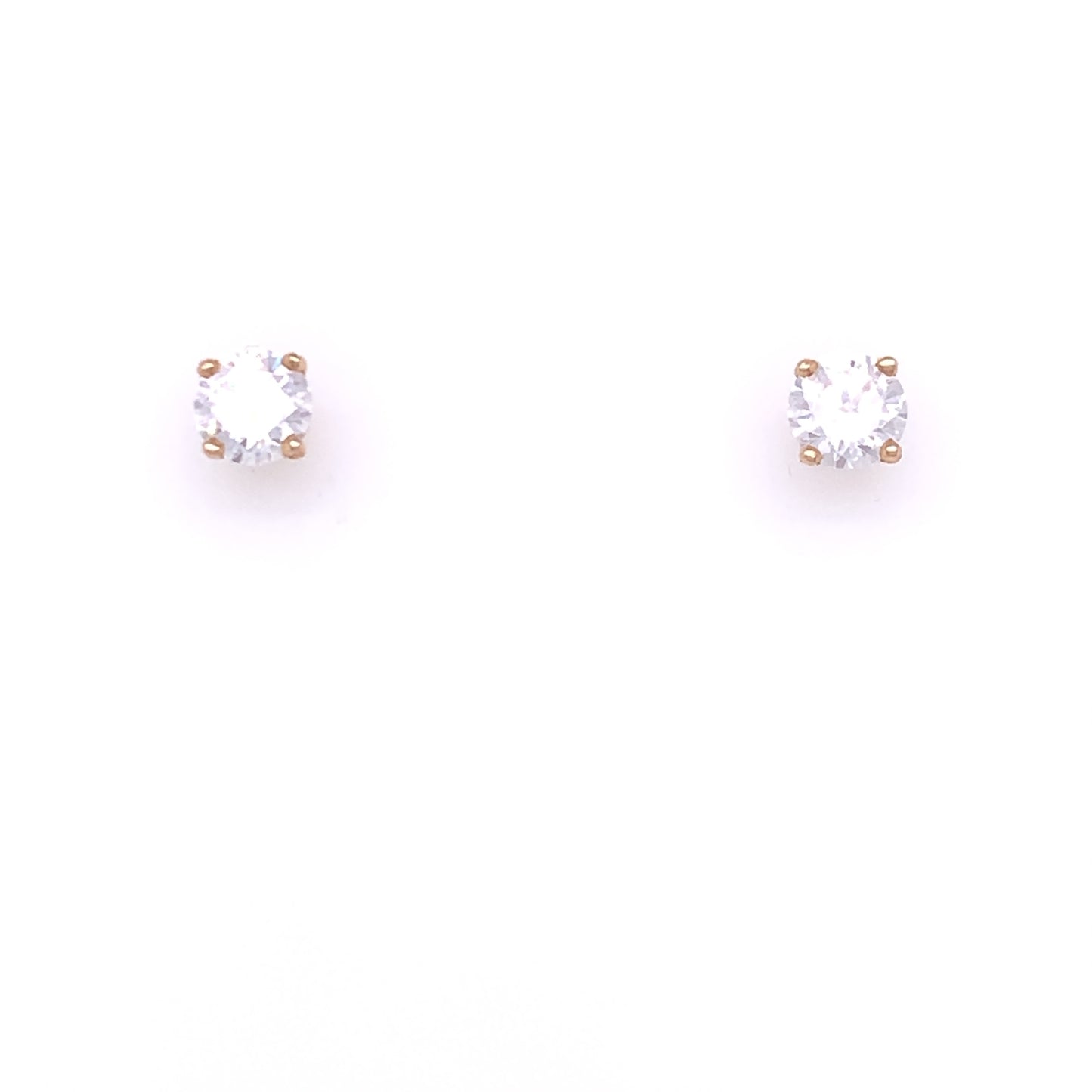 9ct Gold 5mm CZ 4-Claw Stud Earrings GEZ705