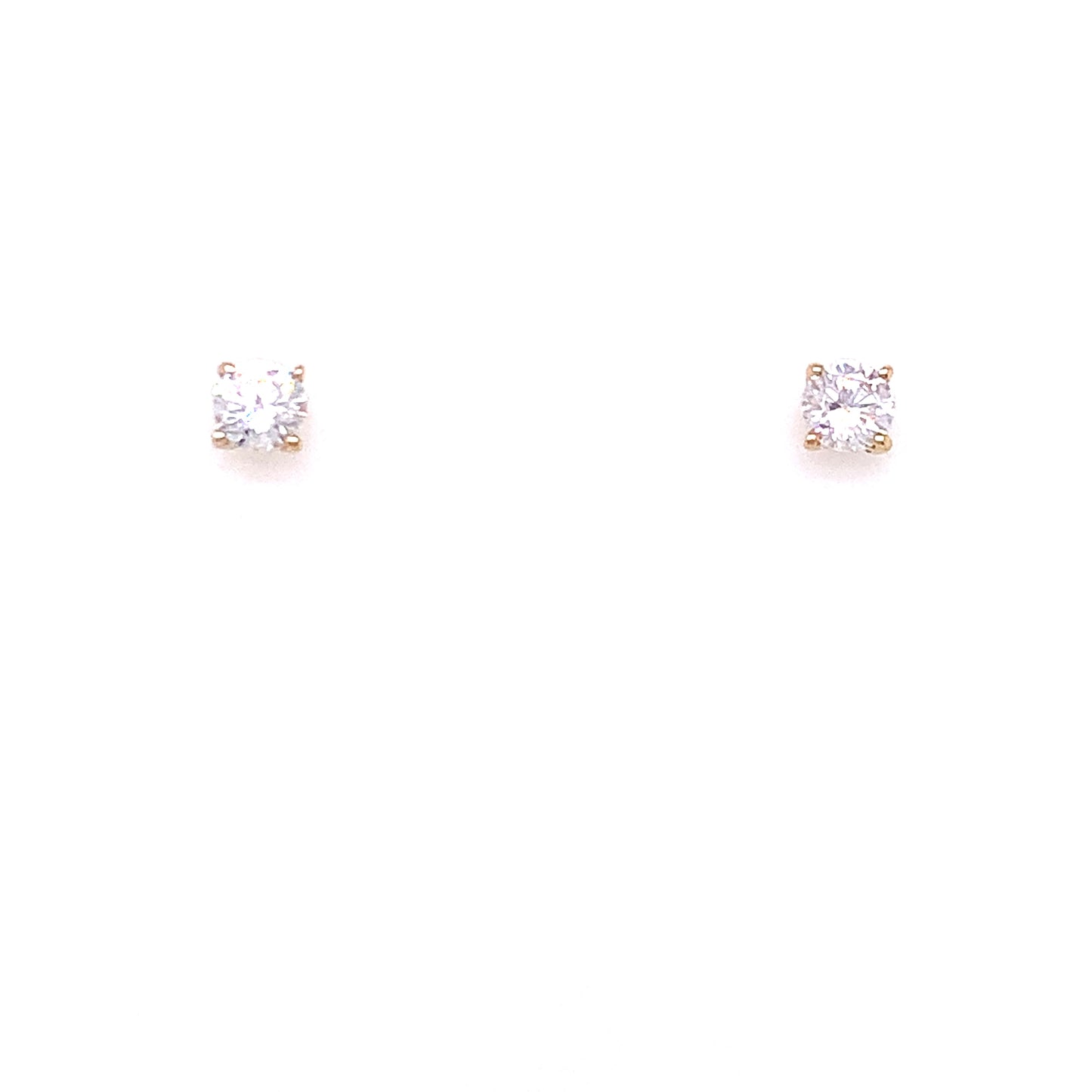 9ct Gold 4mm CZ 4-Claw Stud Earrings GEZ786