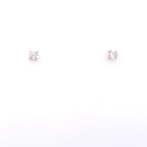 9ct Gold 3mm CZ 4-Claw Stud Earrings P2501Z