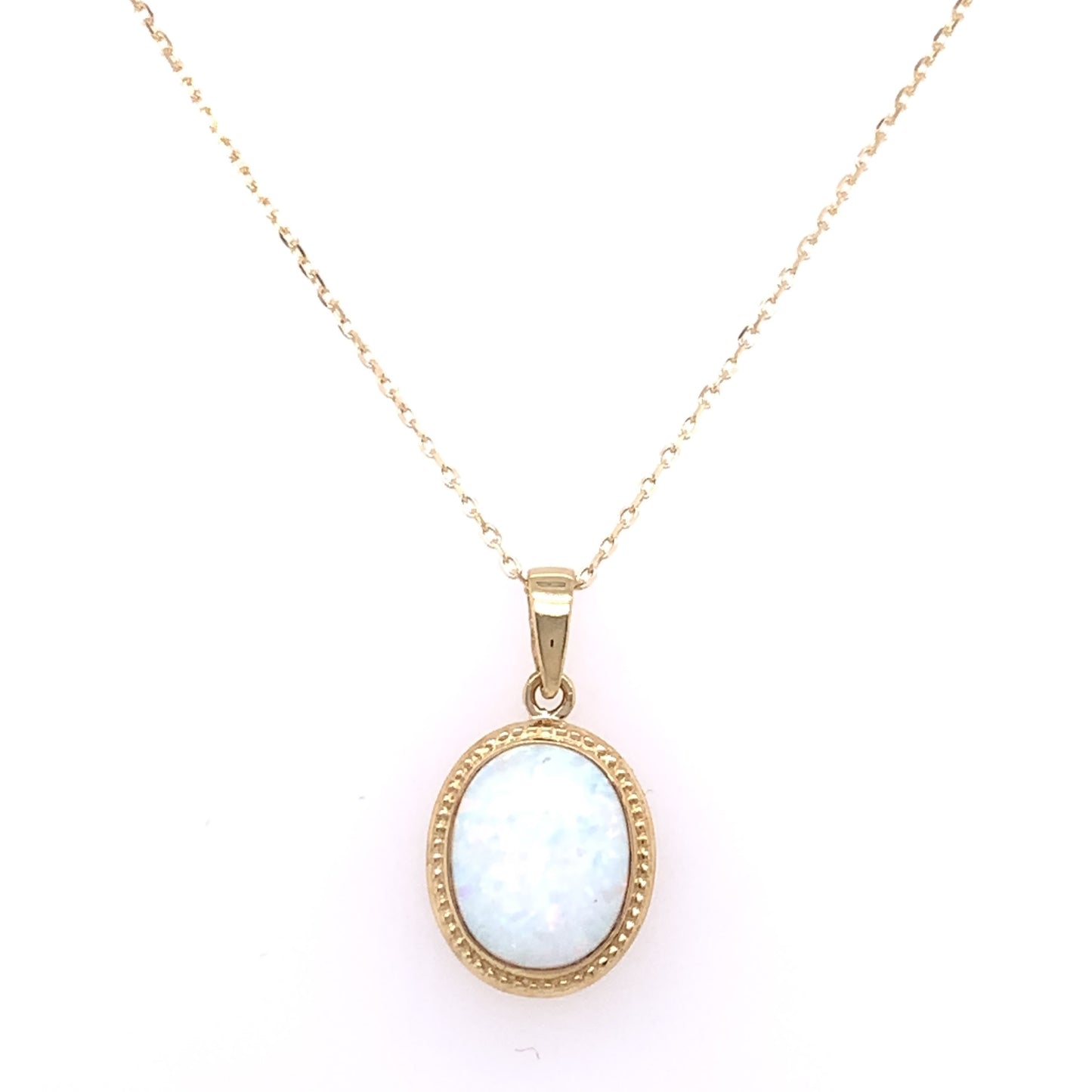 9ct Gold Created Opal Pendant GPL31