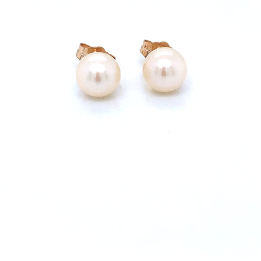 Freshwater Pearl 6.5-7mm 9ct Gold Stud Earrings PS25
