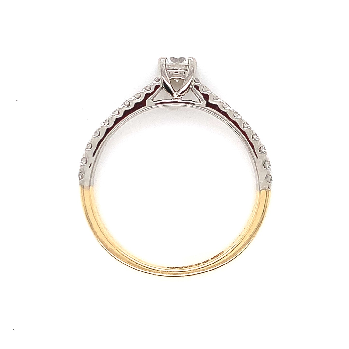 18ct Gold 0.25ct Diamond Solitaire Ring Castel Shoulders Z206