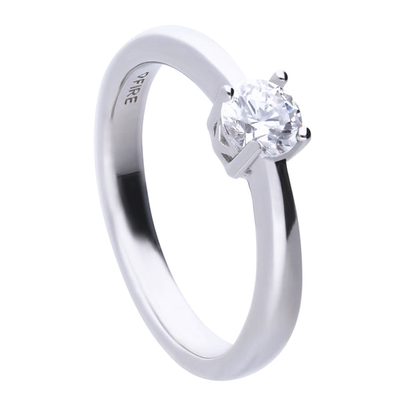 Diamonfire 4-Claw CZ Solitaire Ring 0.50ct R3750