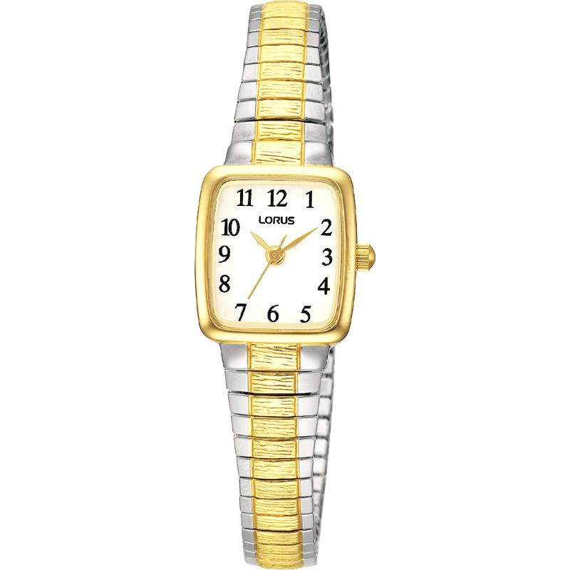 Lorus Ladies' Steel Gold Rectangular Expander Watch  RG312AX9