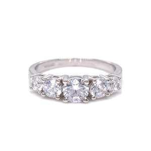 Sterling Silver Five CZ Eternity Ring RSE039