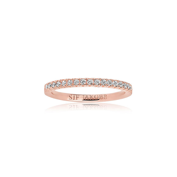 SIF JAKOBS RING ELLERA - 18K ROSE GOLD PLATED WITH WHITE ZIRCONIA