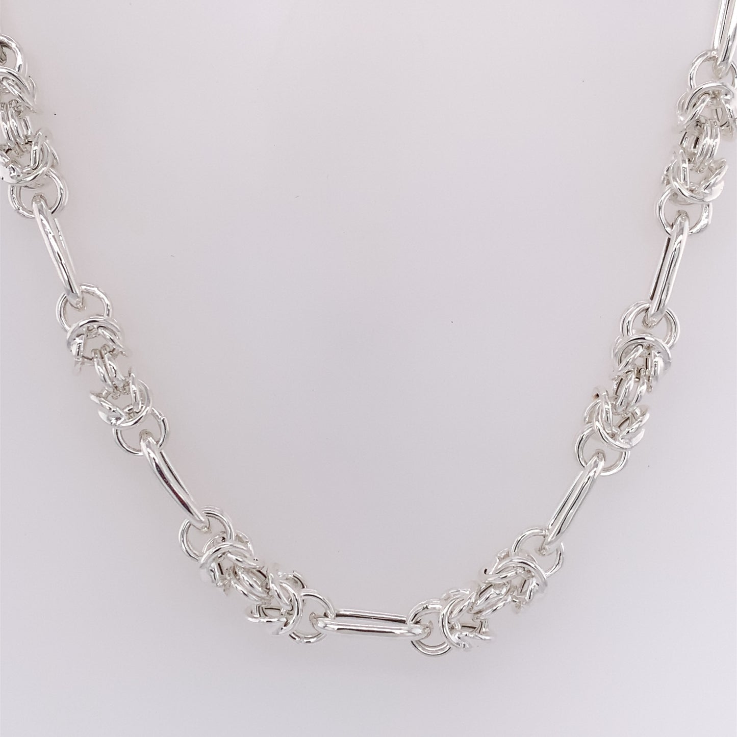 Sterling Silver Oblong Knot Chain SLG090N