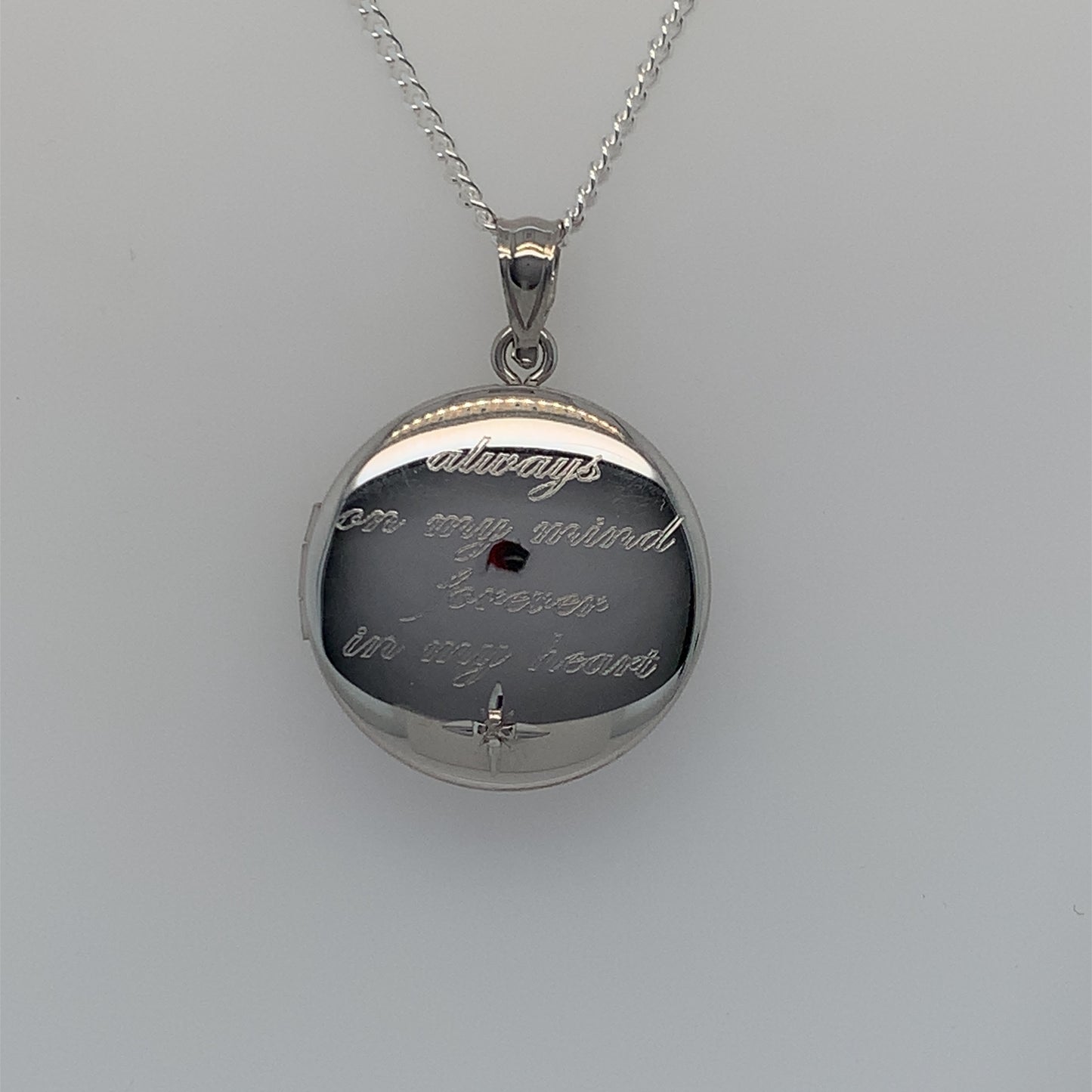 Sterling Silver "Always on my Mind" Round Locket SPD249