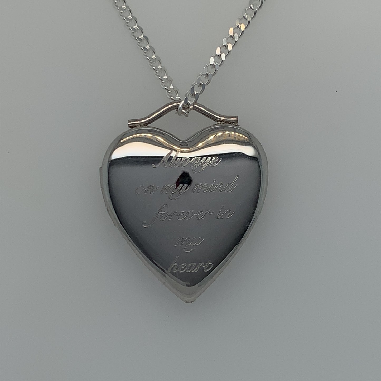 Sterling Silver "Always on my Mind" Memorial Heart Locket SPD276