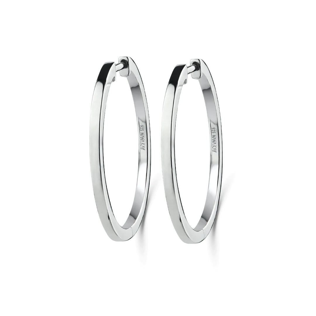Silver 30mm Square Hoop Earrings