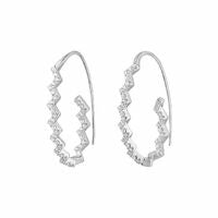 Silver Glamour Girl Creole Earrings ST2046