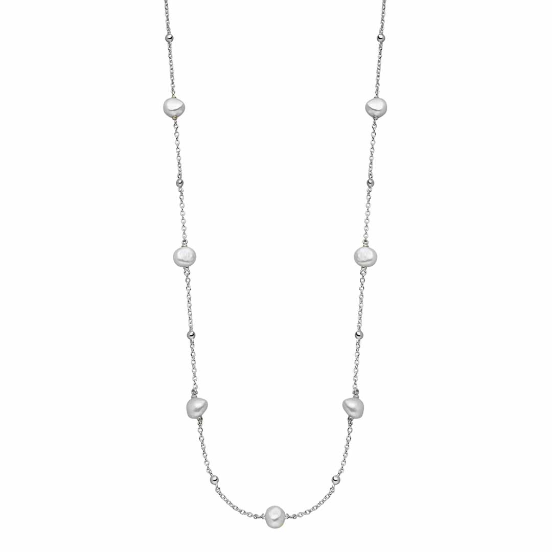 Silver Baroque Pearl Necklace ST2111
