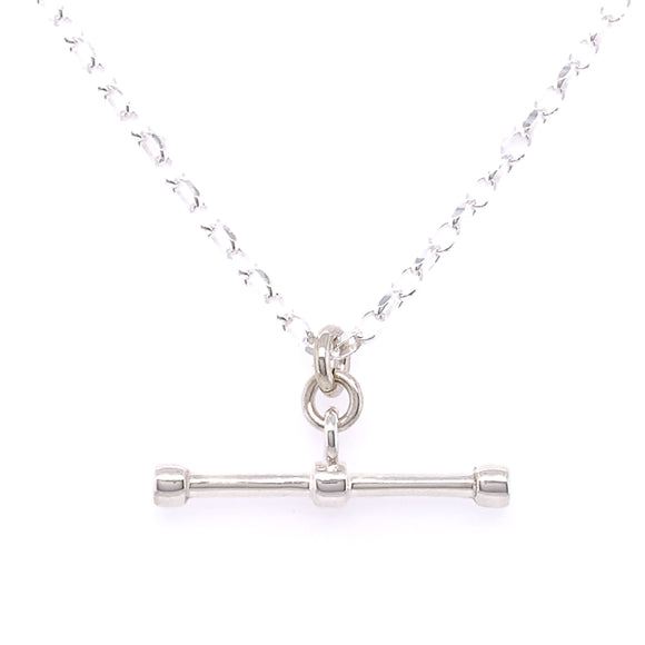 Sterling Silver 18 inch T-Bar Necklace STB2