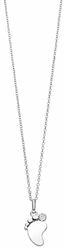 Silver Engravable CZ Baby Foot Pendant