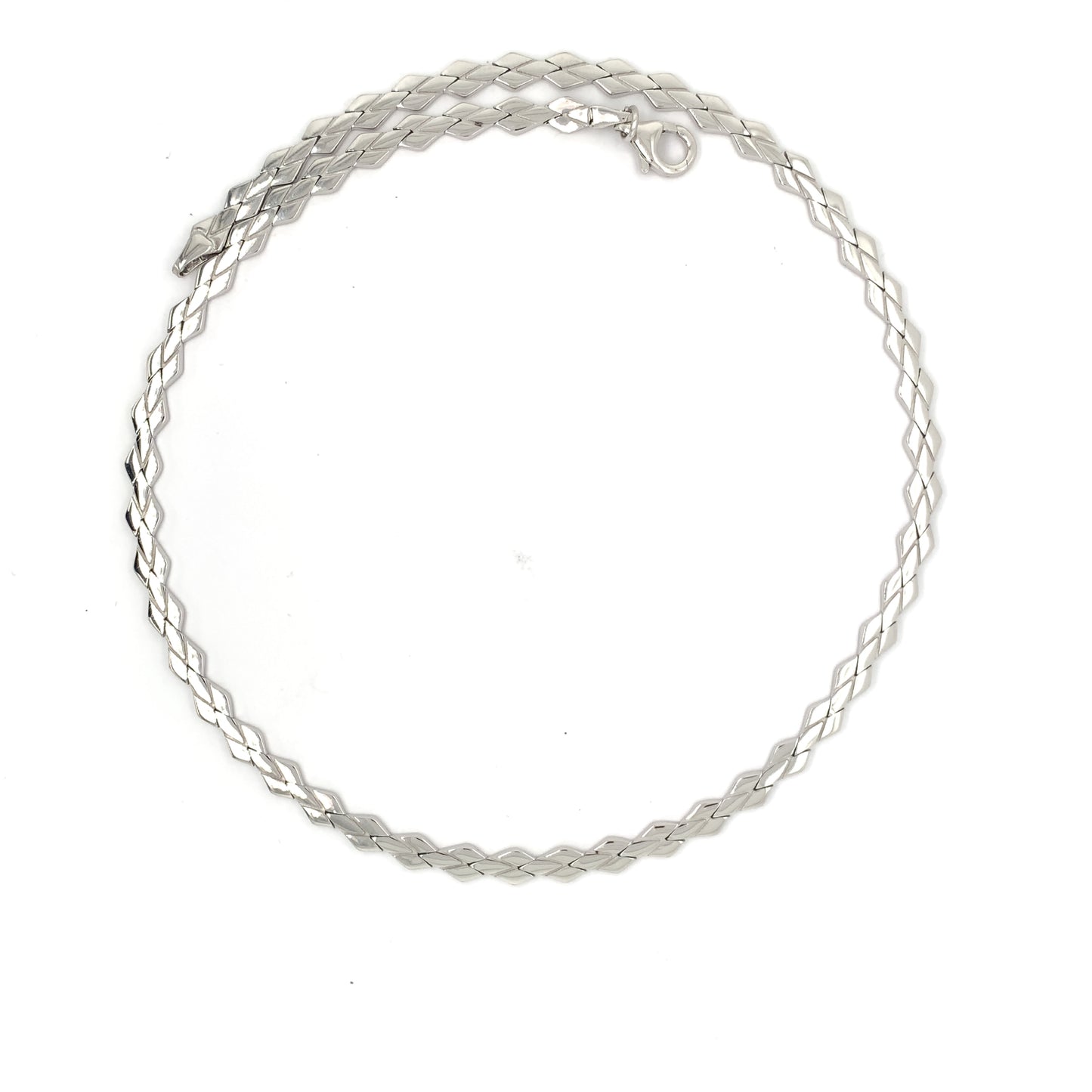 Sterling Silver Italian Diamond Link Necklace TOK174N