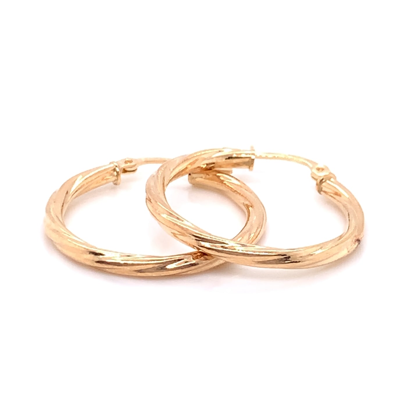 9ct Gold 20mm Twist Hoop Earrings GE602