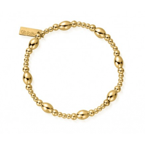ChloBo Sterling Silver/Gold plated Cute Oval Layering Bracelet