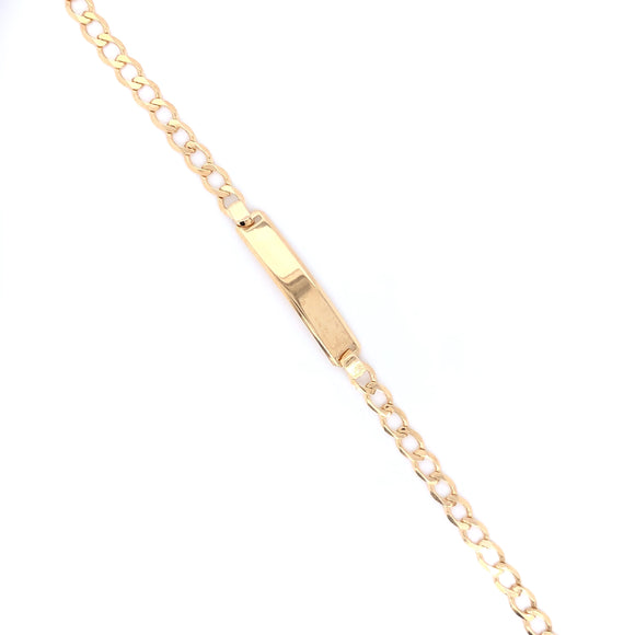 9ct Gold Ladies Small Identity Bracelet Curb Chain